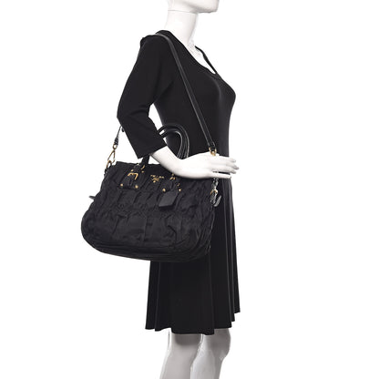 Prada Tessuto Nylon Gaufre Tote Black 2 of 28