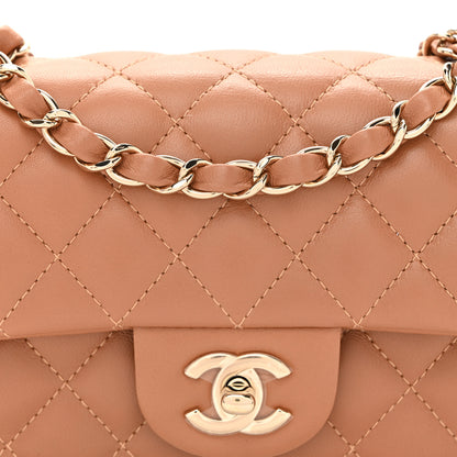 Chanel Lambskin Quilted Mini Rectangular Flap Brown 8 of 10