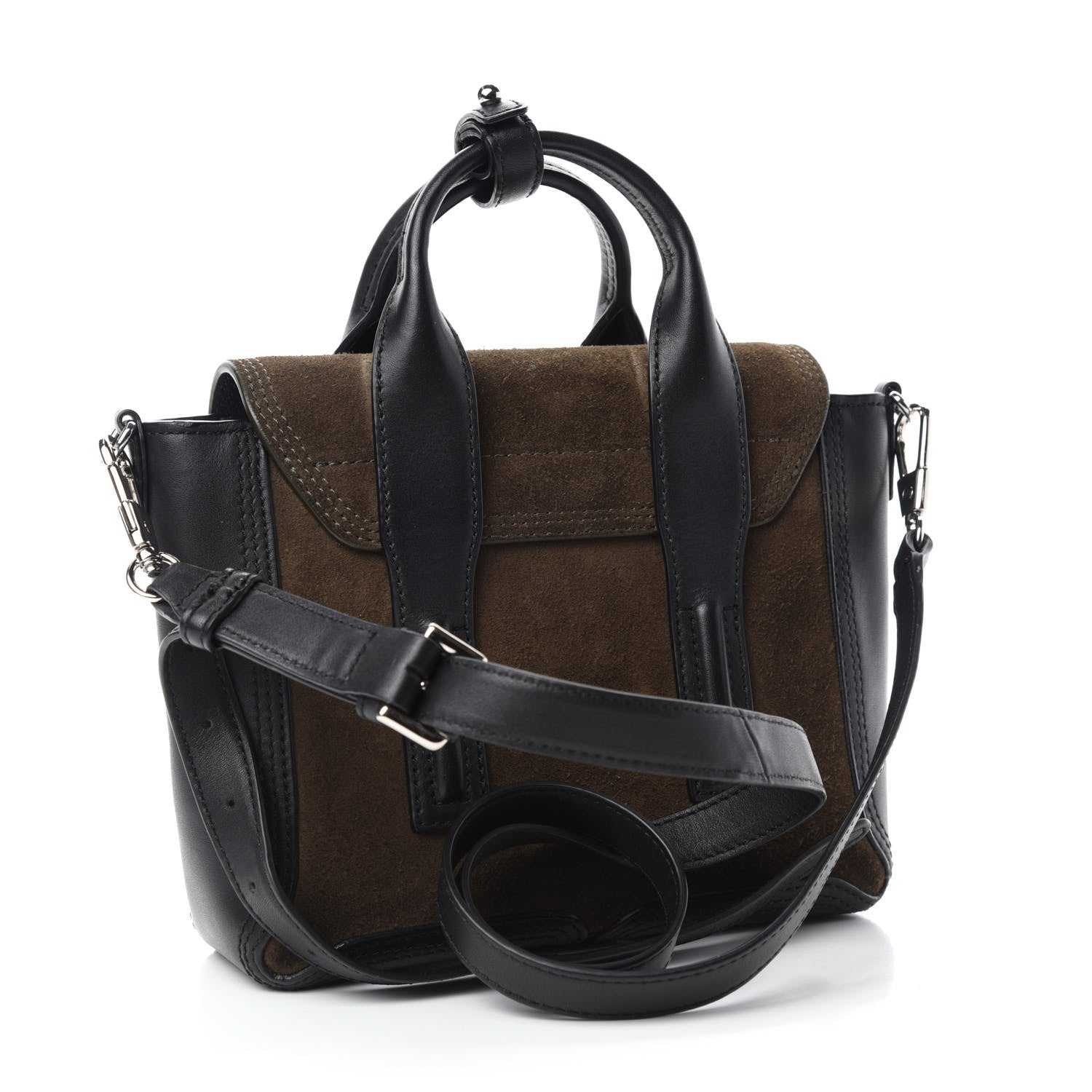 3.1 Phillip Lim Suede Calfskin Mini Pashli Satchel Dark Moss 3 of 10
