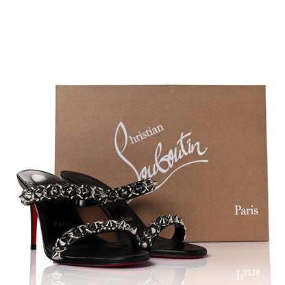 Christian Louboutin Kid Just Chain Stiletto Slide Sandals 37 Black 9 of 9