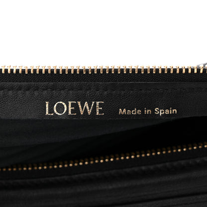 Loewe Lambskin Pleated Bracelet Pouch Shoulder Bag Black 5 of 8
