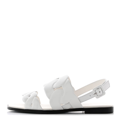 Hermes Nappa Womens Grace Sandals 36.5 White 1 of 20