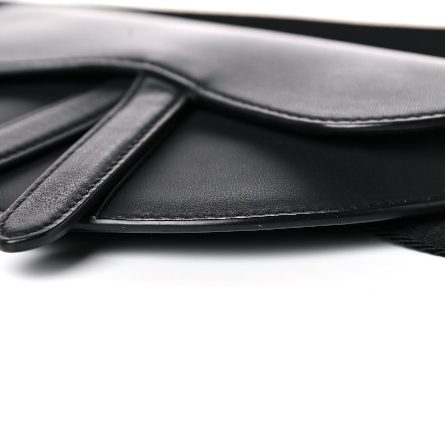 Ultra Matte Calfskin Saddle Belt Bag Black