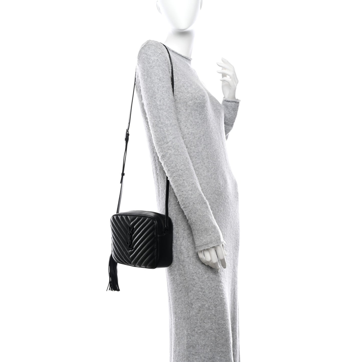 Calfskin Matelasse Monogram Monochrome Lou Camera Bag Black