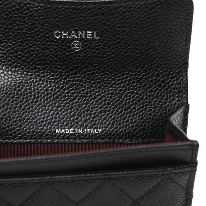 Chanel Caviar Quilted Flap Card Holder Wallet Black 7 of 9