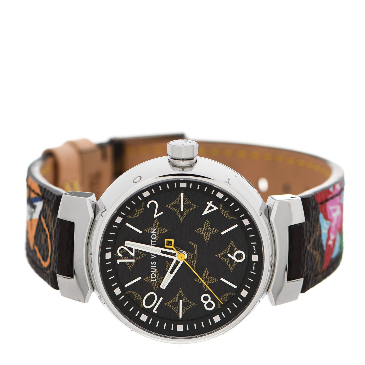 Stainless Steel Monogram 34mm Tambour World Tour Quartz Watch