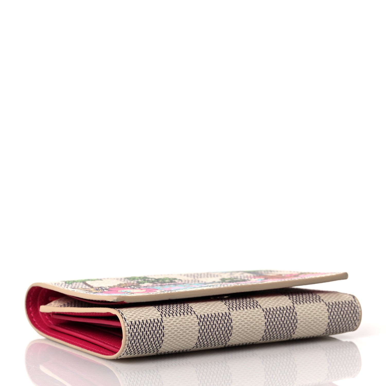 Louis Vuitton Damier Azur 2021 Christmas Animation Hollywood Victorine Wallet Fuchsia 4 of 9