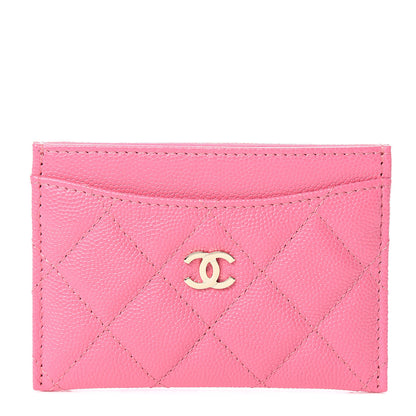 Chanel Caviar Quilted Card Holder Pink 1 of 9