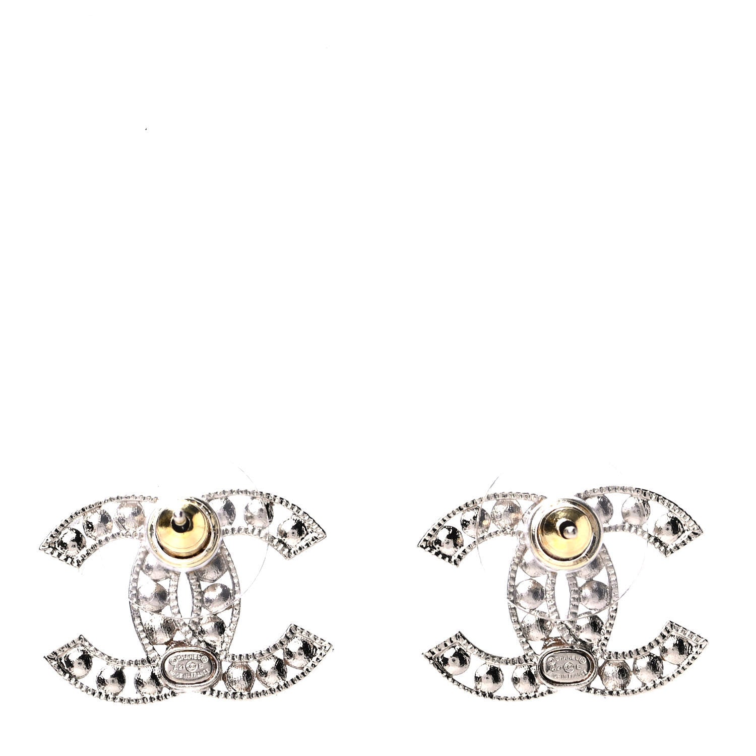 Chanel Pearl CC Earrings Light Gold 2 of 4