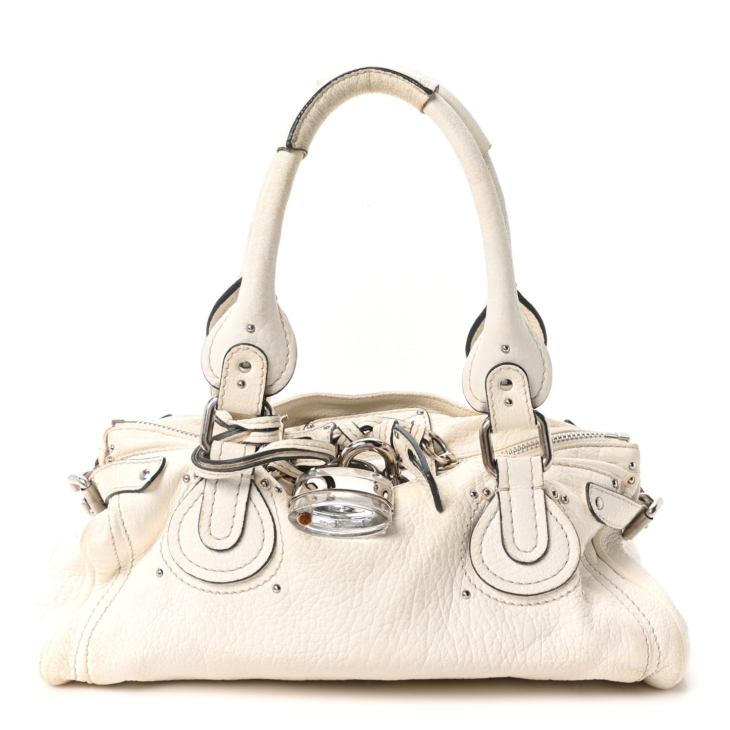 Calfskin Medium Paddington Satchel Ivory