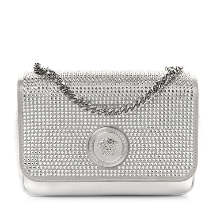 Versace Palazzo Crystal Chain Evening Bag Silver 1 of 9
