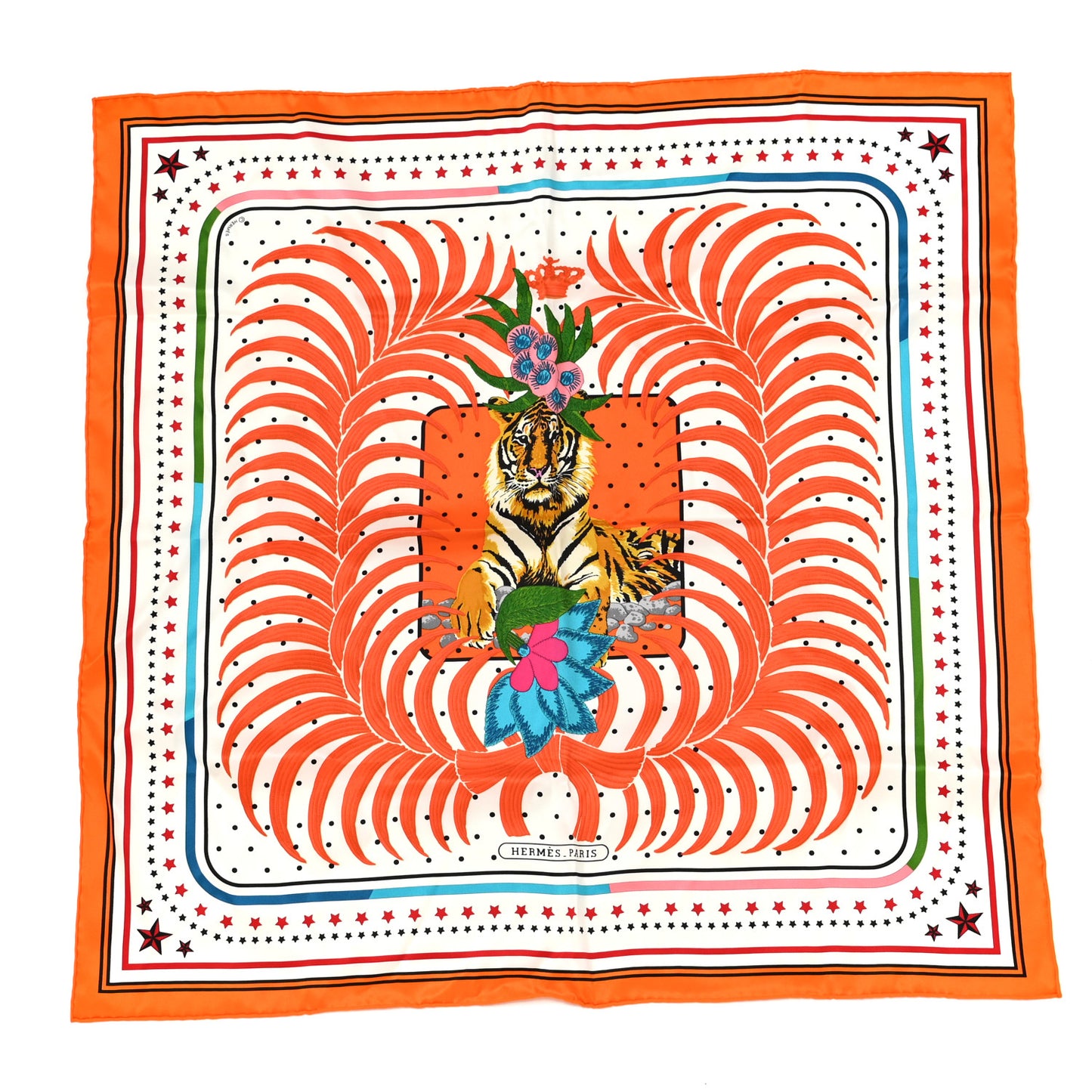 Silk Tigre Royal Fleuri Scarf 70