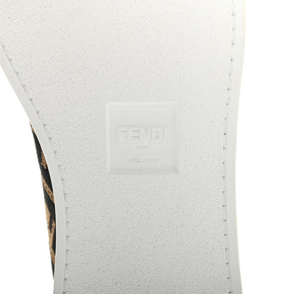 Fendi Tech Fabric FF Mens Lace Up Low Top Sneakers 7.5 Tobacco Black 7 of 8