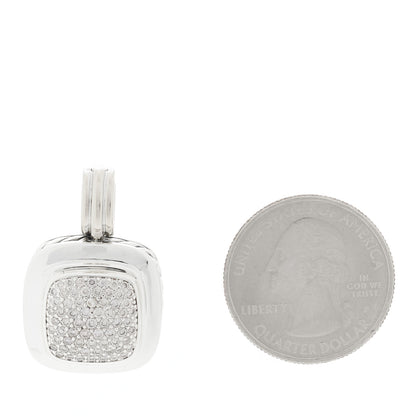 David Yurman DAVID YURMAN Sterling Silver 18K White Gold Diamond 14mm Albion Pendant 2 of 3