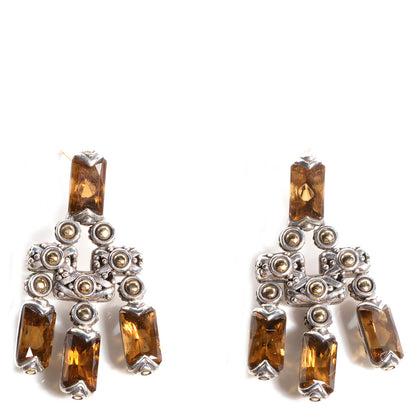John Hardy Sterling Silver 18K Gold Topaz Amy Chandelier Earrings 1 of 4