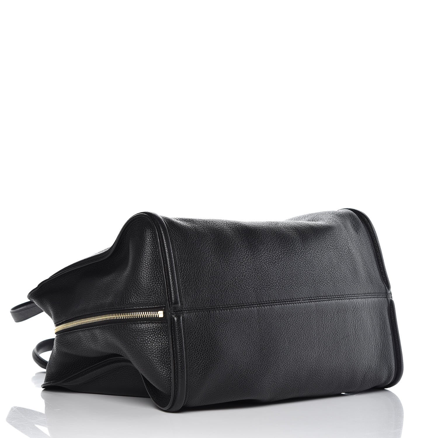 Alexander McQueen Pebbled Calfskin Large Skull Padlock Zip Around Tote Black 4 of 13