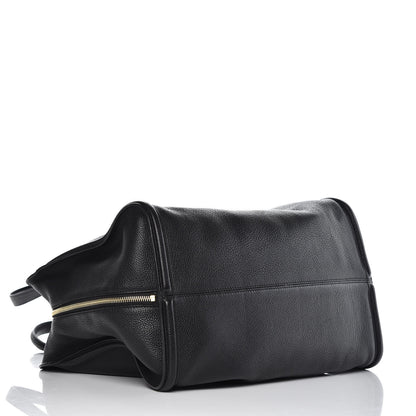 Alexander McQueen Pebbled Calfskin Large Skull Padlock Zip Around Tote Black 4 of 13