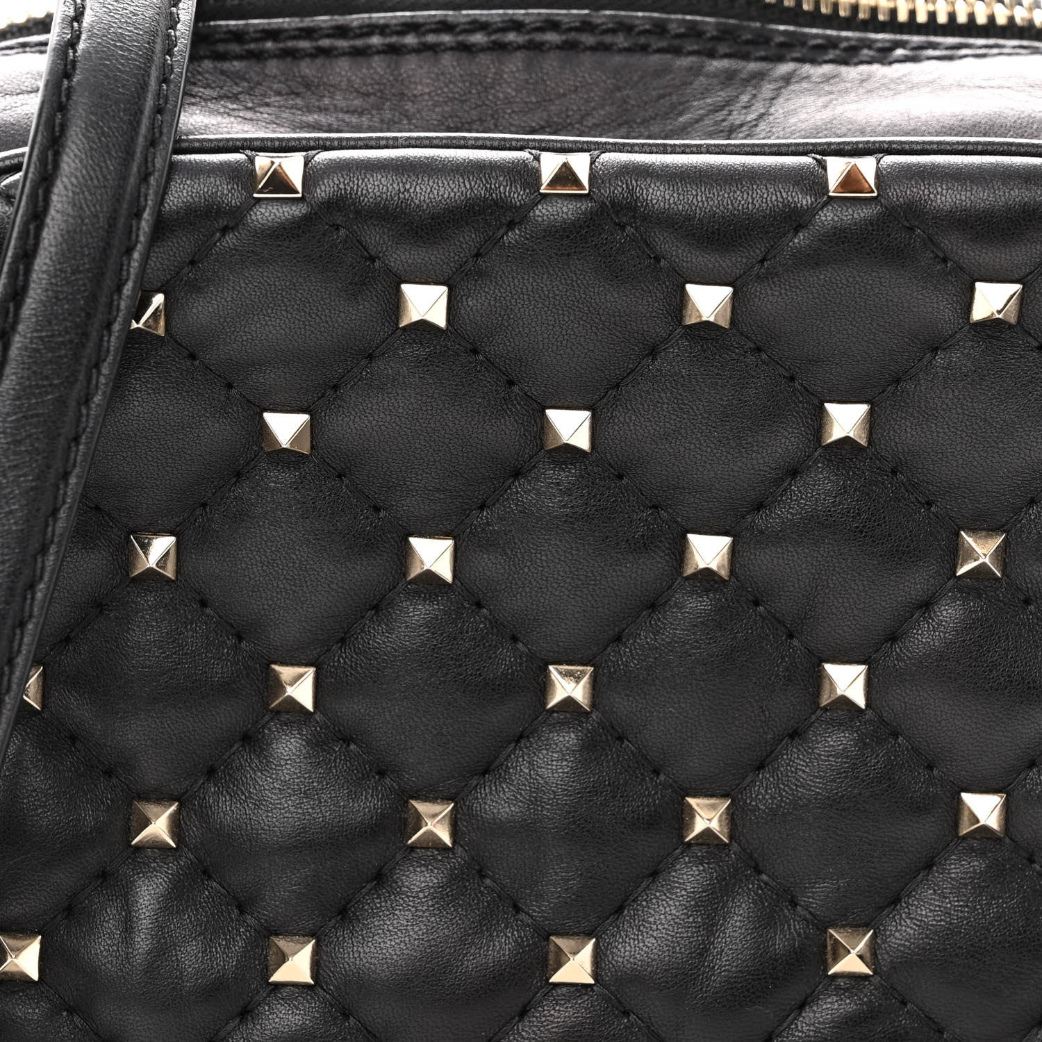 Valentino Garavani Nappa Rockstud Spike Double Zip Camera Crossbody Bag Black 8 of 12