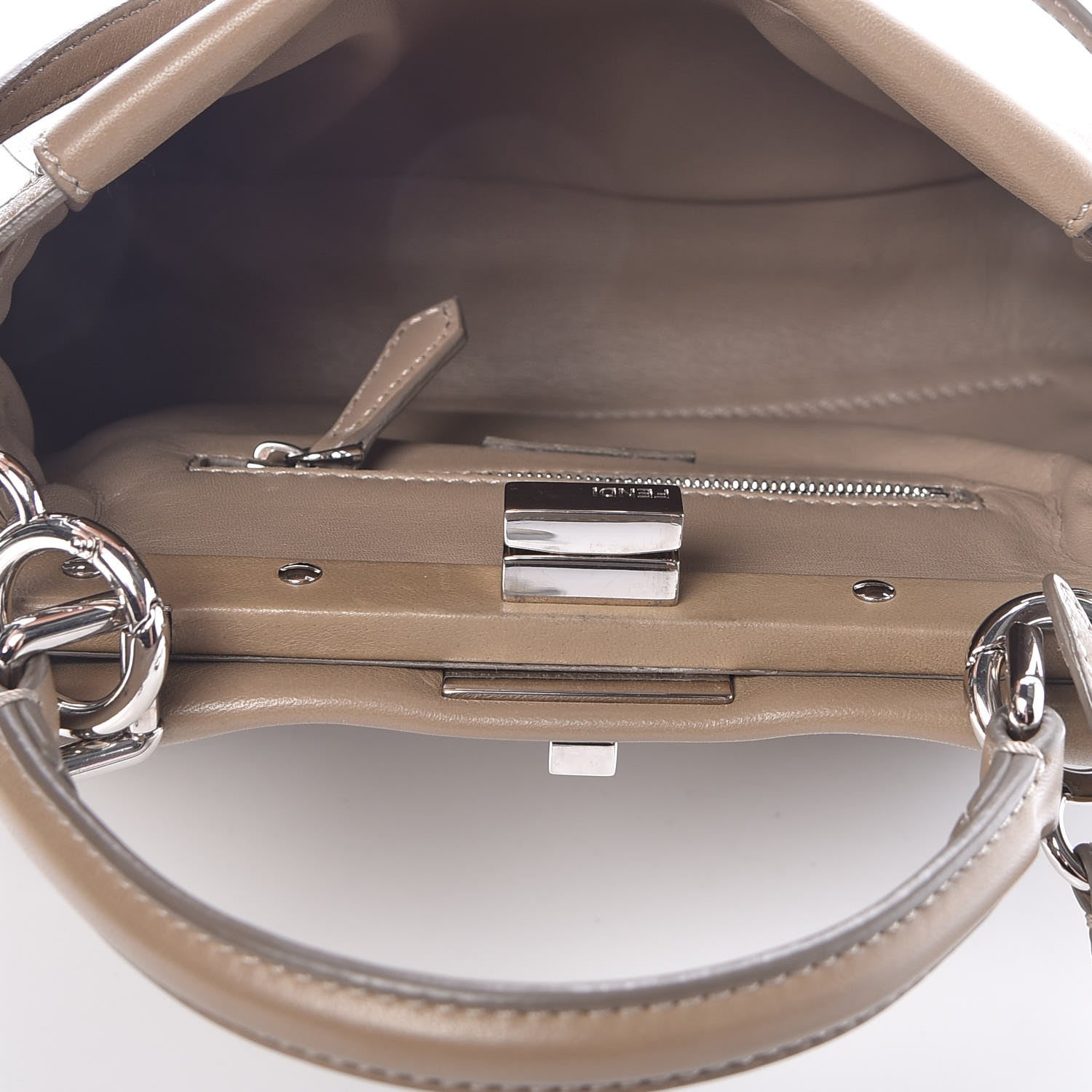 Fendi Nappa Mini Peekaboo Iconic Satchel Tortora 5 of 8