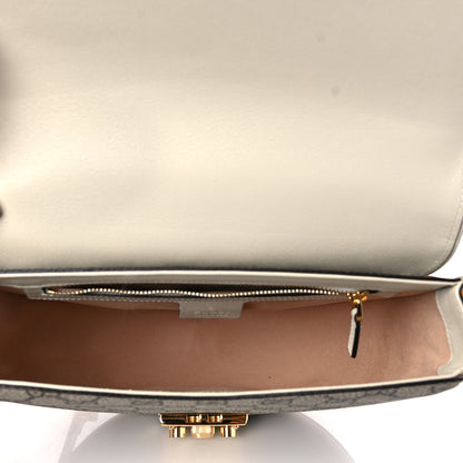 Gucci GG Supreme Monogram Calfskin Small Padlock Messenger Shoulder Bag Beige Mystic White Sun Oil 4 of 9