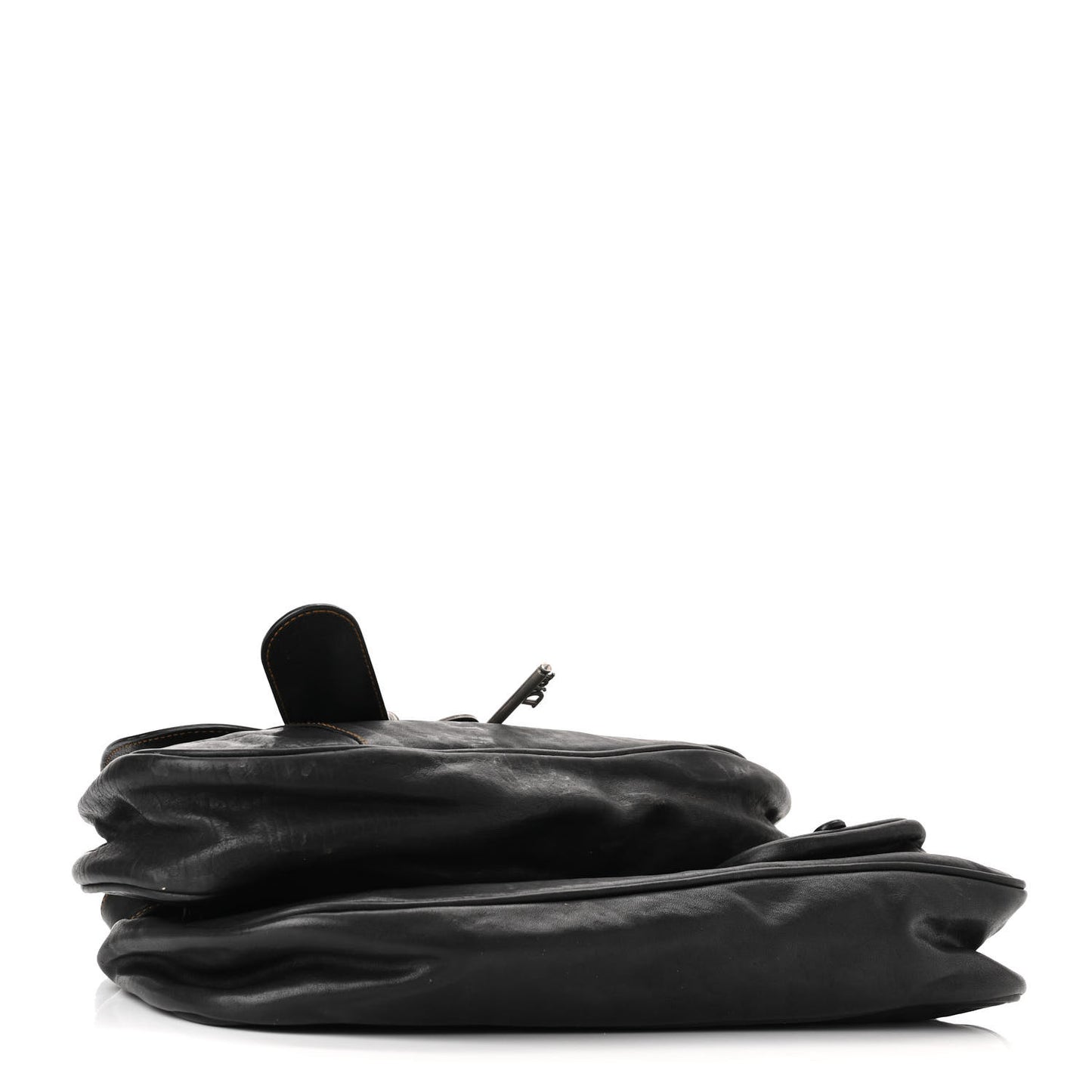 Calfskin Medium Gaucho Double Saddle Bag Black