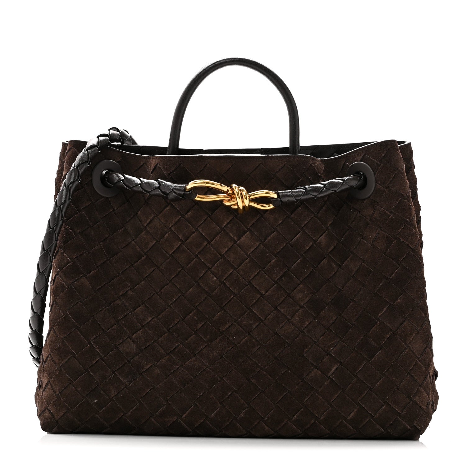 Bottega Veneta Suede Intrecciato Medium Andiamo Shoulder Bag Fondant 1 of 9