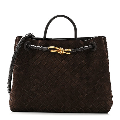 Bottega Veneta Suede Intrecciato Medium Andiamo Shoulder Bag Fondant 1 of 9