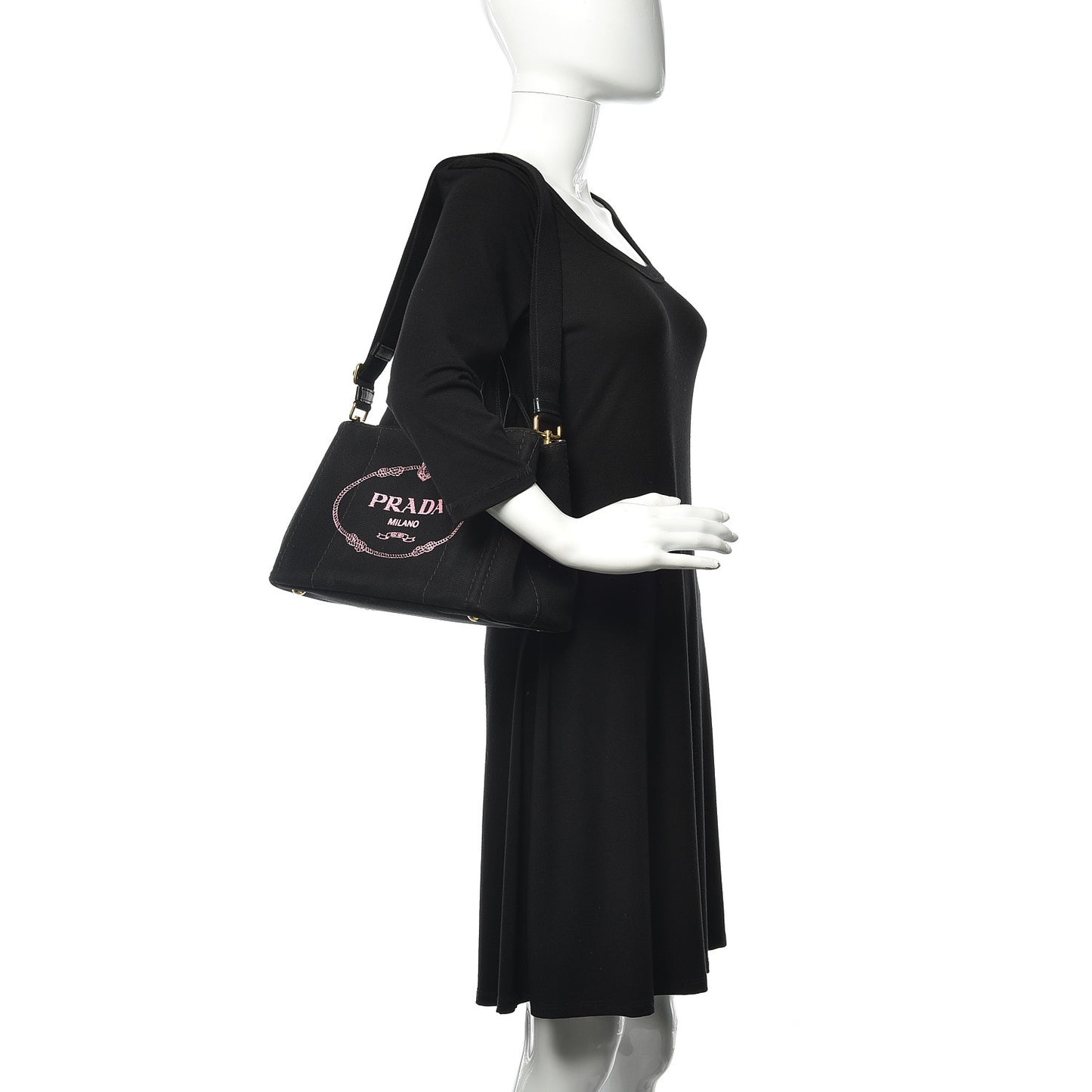 Canapa Small Logo Tote Black Geranio