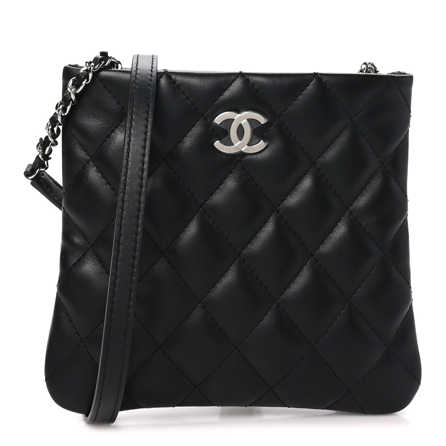 Chanel Lambskin Quilted Uniform Crossbody Bag Black 1 of 10