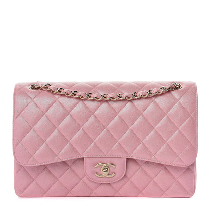 Chanel Iridescent Caviar Quilted Jumbo Double Flap Rose Pink 1 of 11
