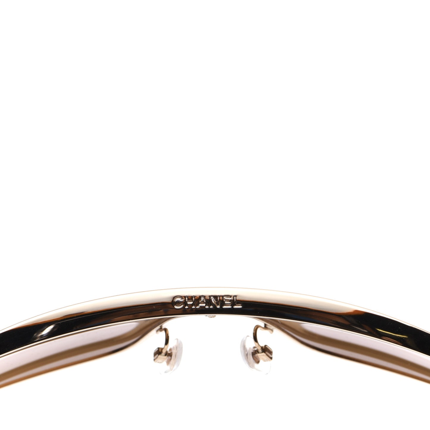 Rimless Shield Chain Sunglasses 71261 Brown Gold