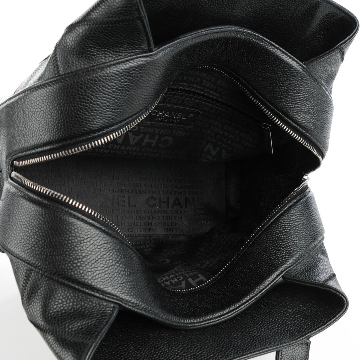 Caviar Square Stitched Tote Black