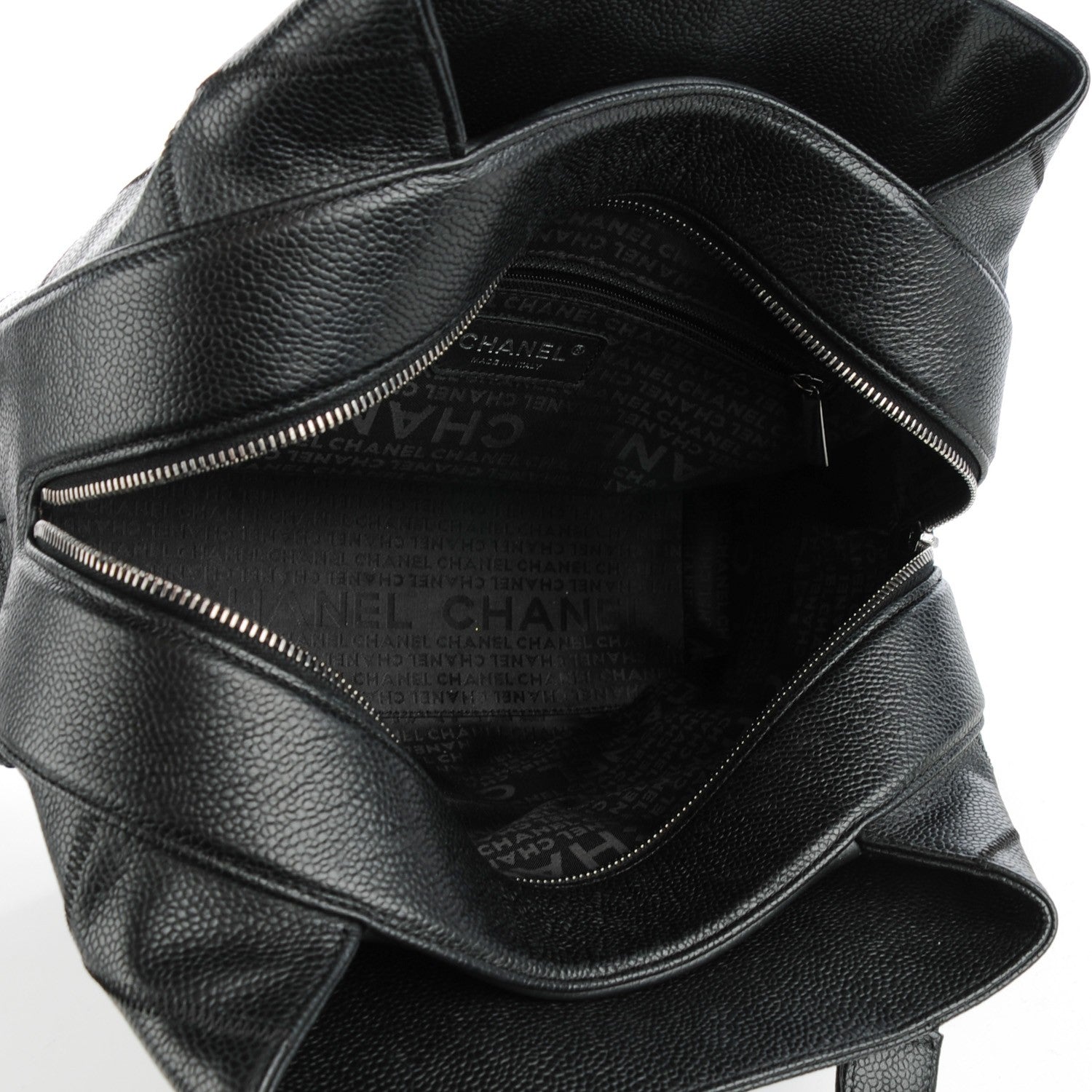 Chanel Caviar Square Stitched Tote Black 5 of 7