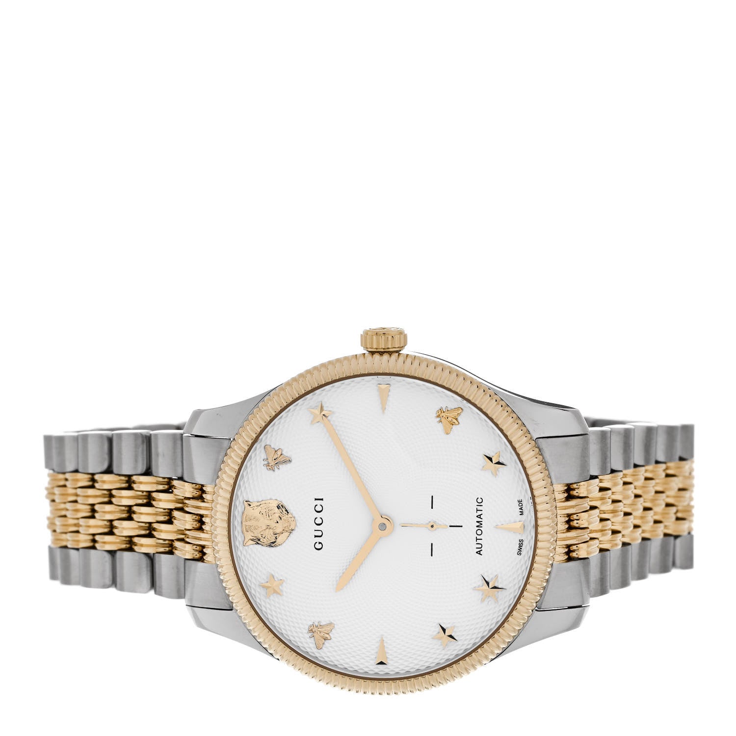 Gucci Stainless Steel 40mm G-Timeless Two Tone Charm Automatic Watch 3 of 5