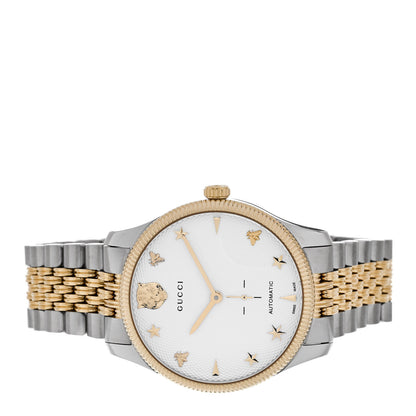 Gucci Stainless Steel 40mm G-Timeless Two Tone Charm Automatic Watch 3 of 5