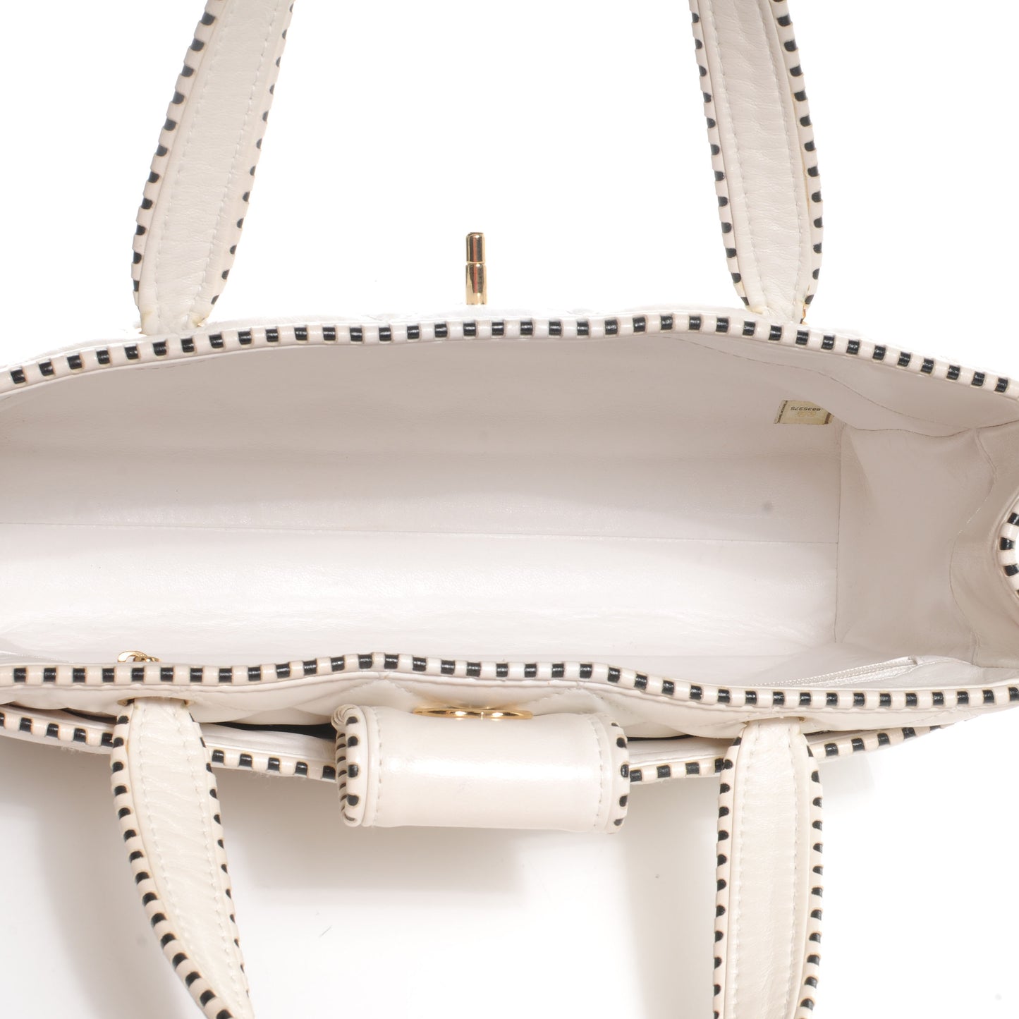 Leather CC Top Handle Bag White