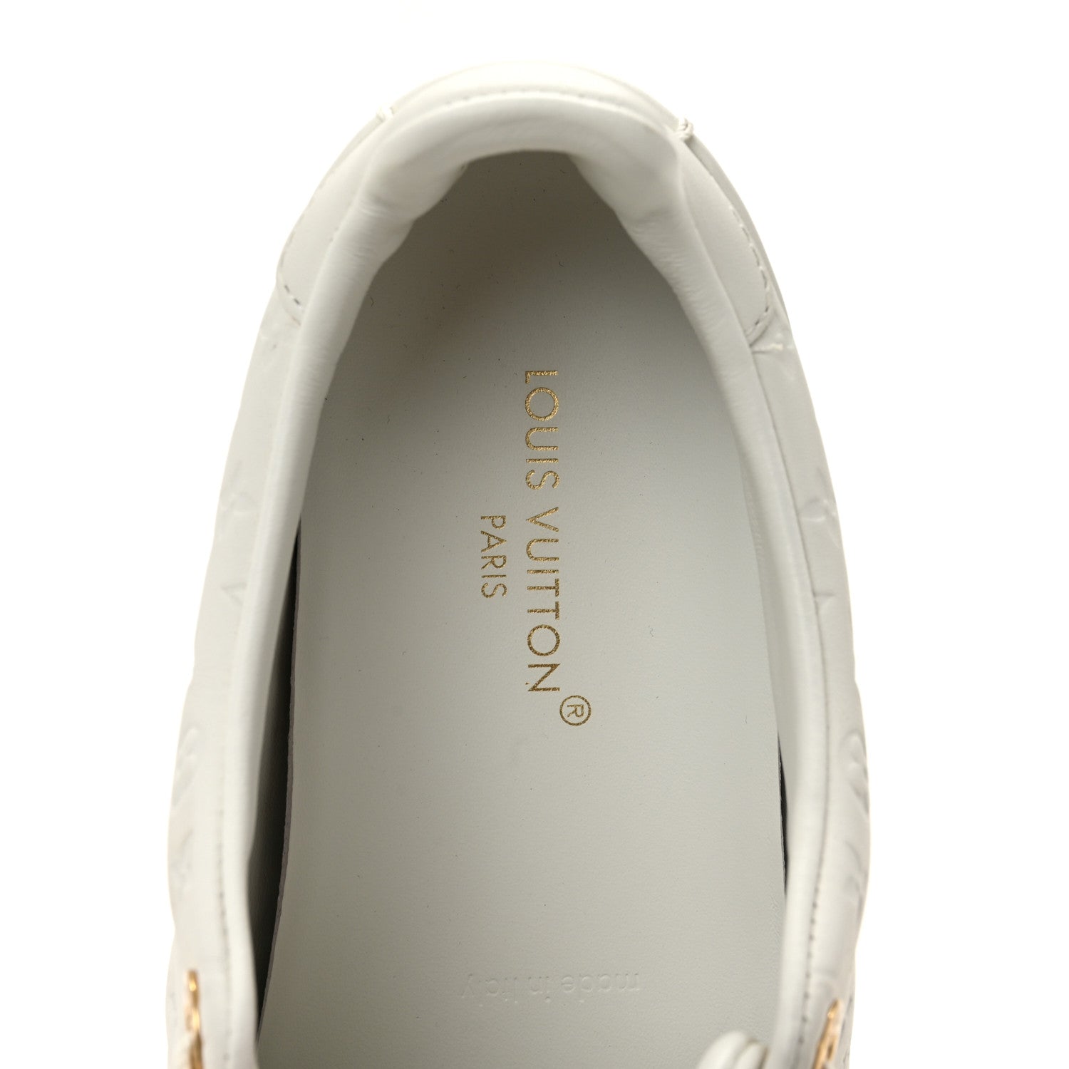 Louis Vuitton Calfskin Monogram Embossed Front Row Sneakers 36 White 7 of 9