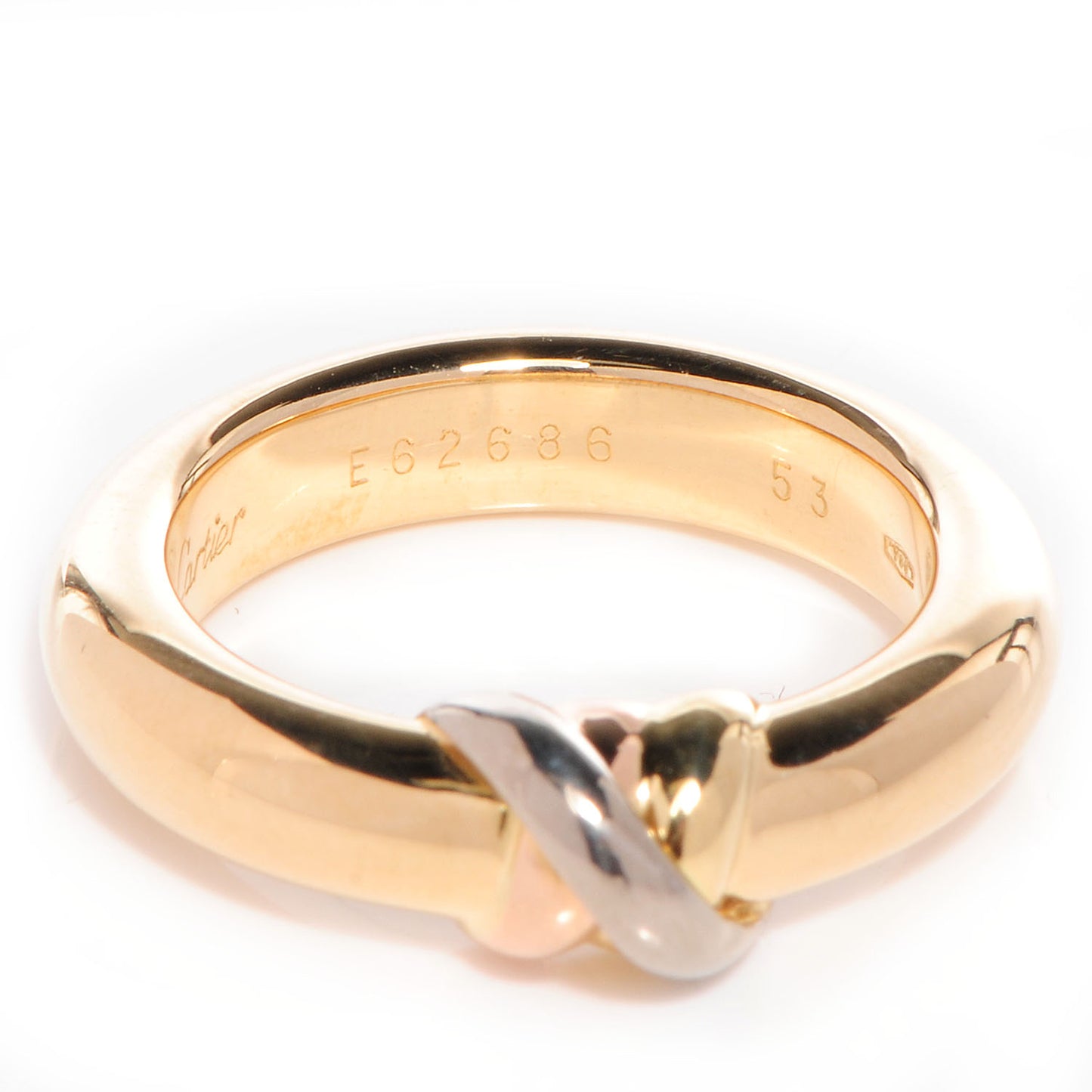 18k Pink Yellow White Gold Trinity Ring 6.25