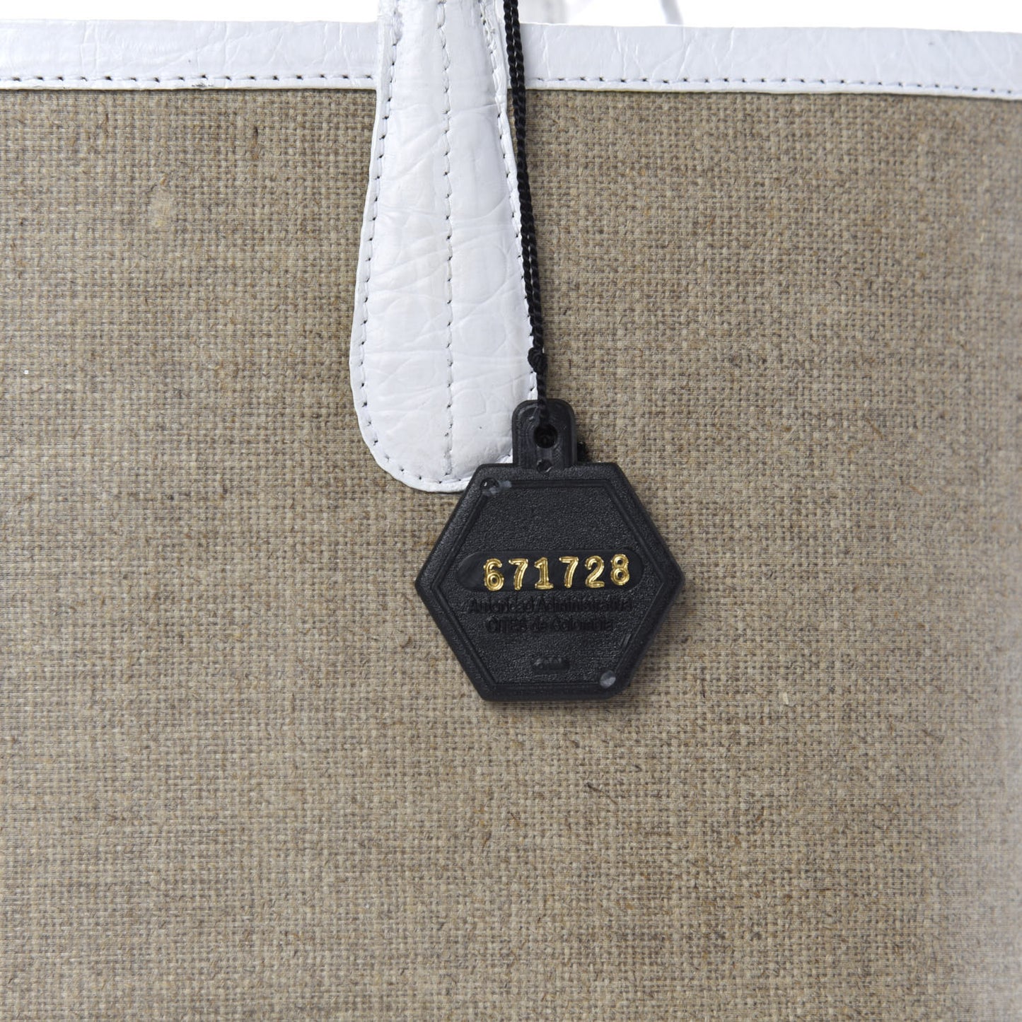 Linen Crocodile Erica Shopper Tote White