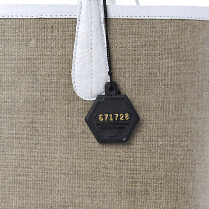 Nancy Gonzalez Linen Crocodile Erica Shopper Tote White 9 of 10