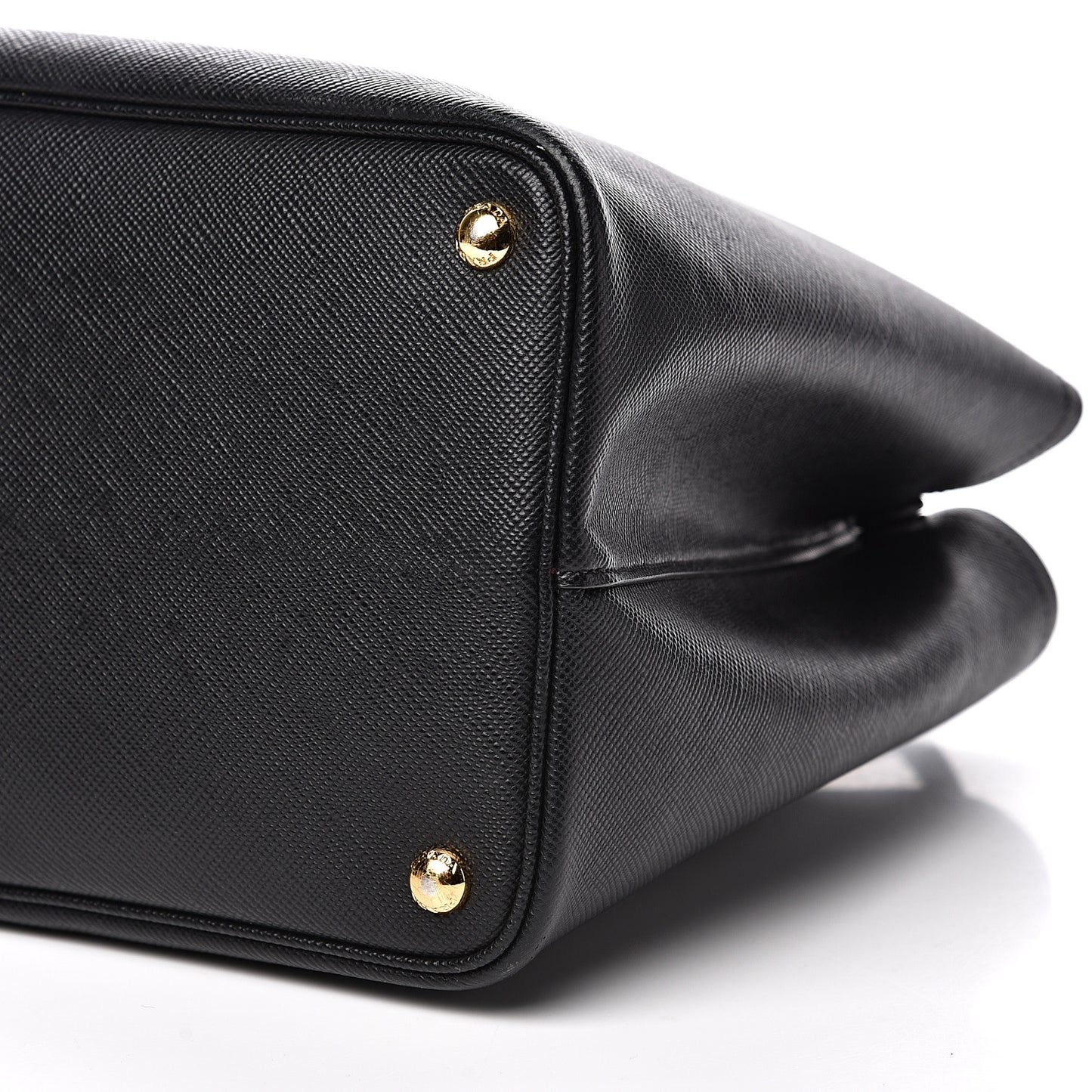 Saffiano Cuir Medium Double Bag Black Fuoco