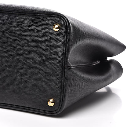 Prada Saffiano Cuir Medium Double Bag Black Fuoco 7 of 18