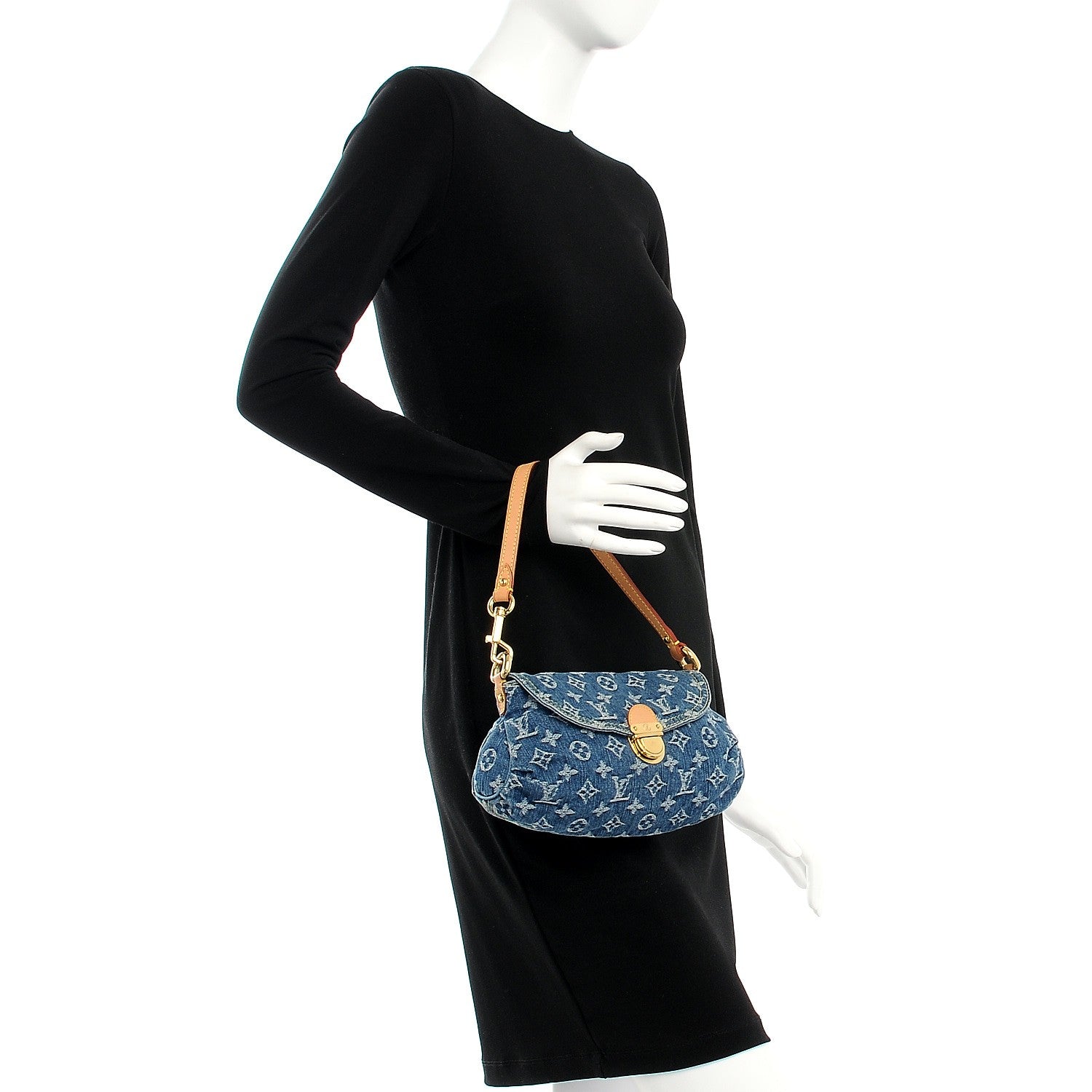 Louis Vuitton Monogram Denim Mini Pleaty Blue 2 of 7