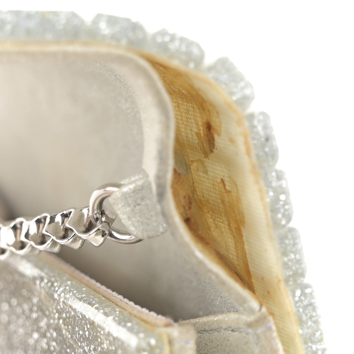 Jimmy Choo Acrylic Glitter Micro Candy Clutch Silver 1748652