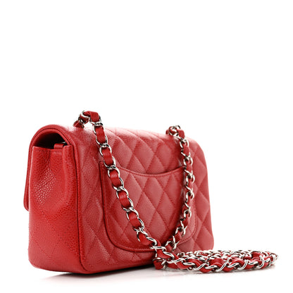 Chanel Caviar Quilted Mini Rectangular Flap Red 3 of 11