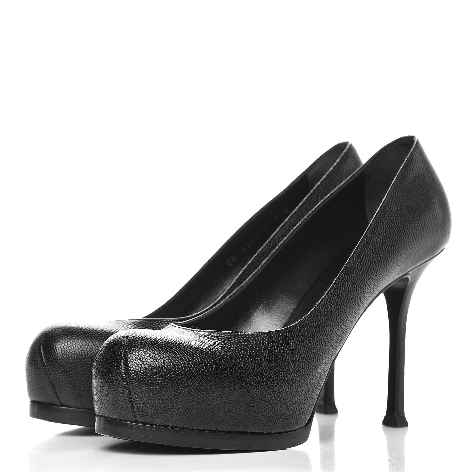 Saint Laurent Vernigolf Tribute Two 80 Platform Pumps 37.5 Black 3 of 9
