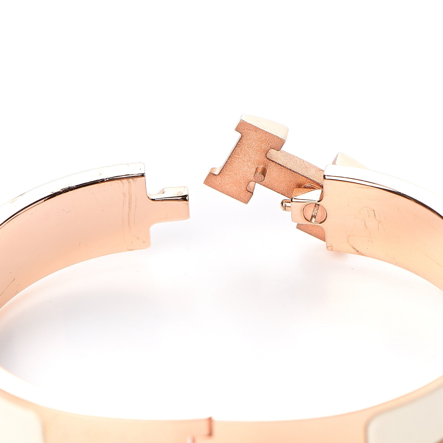 Hermes Enamel Narrow Clic Clac H Bracelet PM Craie 3 of 5