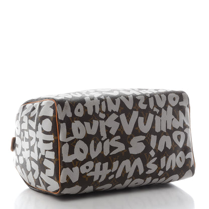 Louis Vuitton Monogram Graffiti Speedy 30 Silver 4 of 9