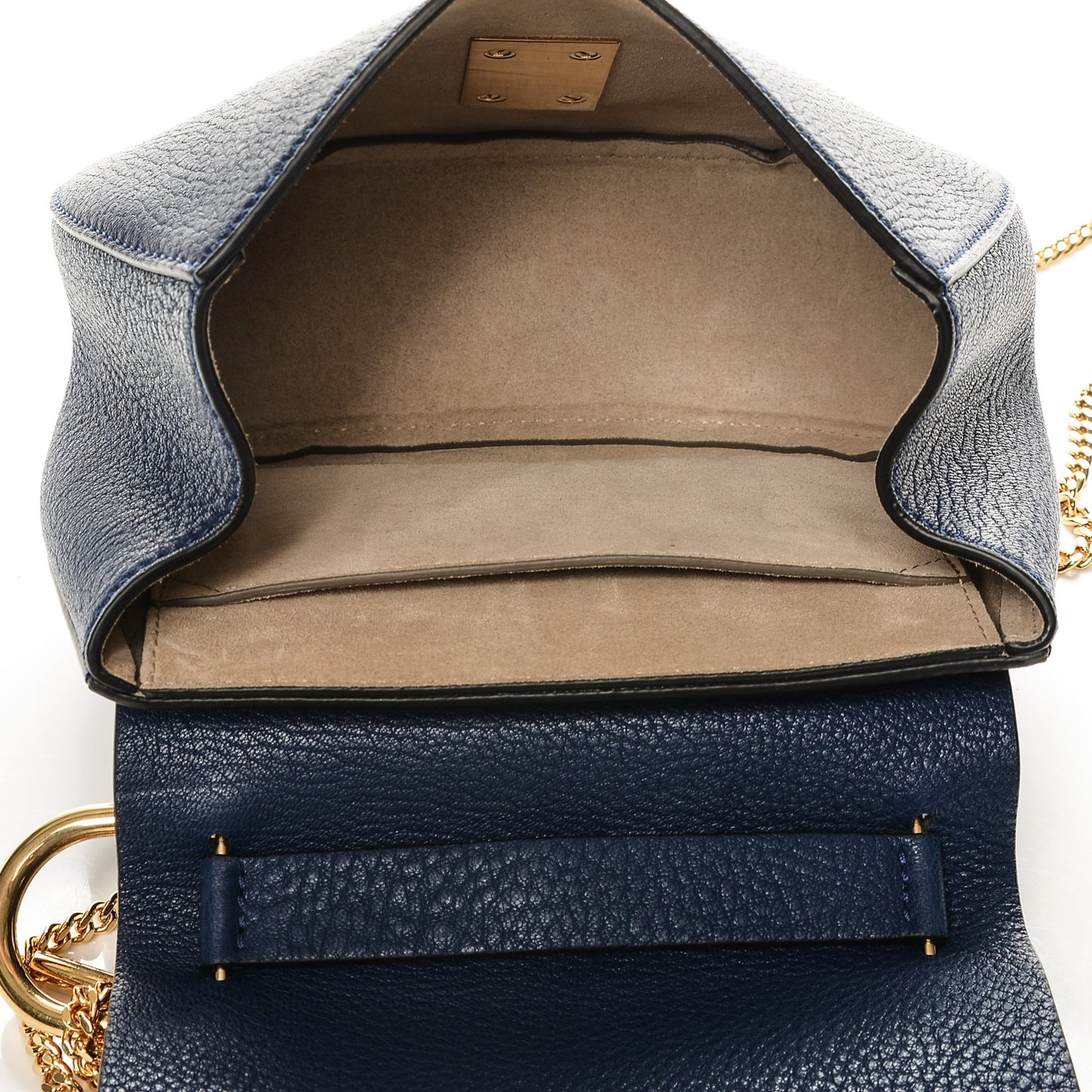 Grained Lambskin Mini Drew Shoulder Bag Royal Navy