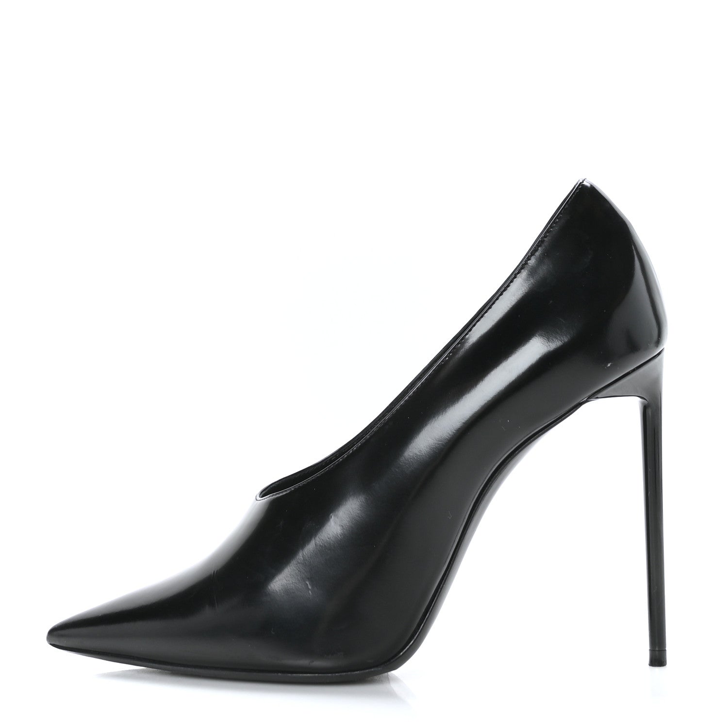 Saint Laurent Patent Calfskin Teddy High Vamp 105 Pumps 38 Black 1 of 10